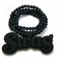 Black Wood SWAG Necklace Pendant Chain WJ114BK