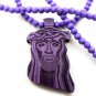 Purple Wood Jesus Necklace Pendant Hip Hop Chain WJ1PU