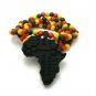 Black Yellow Wood Africa Map Necklace Pendant Piece Chain WJ2BK-B