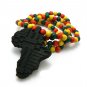 Black Yellow Wood Africa Map Necklace Pendant Piece Chain WJ2BK-B