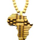 Natural Wood Africa Map Necklace Pendant Piece Chain WJ2NL
