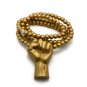 Gold Wood Power Fist Necklace Pendant Piece WJ3G