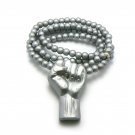 Silver Wood Power Fist Necklace Pendant Piece WJ3R