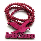 Pink Wood Brick Squad Necklace Pendant Soulja Boy WJ15PK
