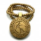 Gold Wood World Is Yours Scarface Necklace Pendant WJ18G