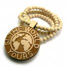 Natural Wood World Is Yours Scarface Necklace Pendant WJ18NL