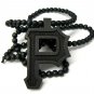 Black Wood Wiz Khalifa P Necklace Pendant Piece WJ82BK