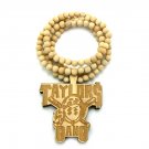 Natural Wood Wiz Khalifa Taylor Gang Necklace WX18NL