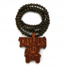 Brown Wood Wiz Khalifa Taylor Gang Necklace WX18BN