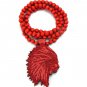 Red Wood Indian Chief Necklace Pendant WX15RD