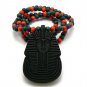 Black Red Wood Sphynx Pharaoh Egyptian Necklace Pendant WJ50BK-B
