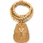 Natural Wood Sphynx Pharaoh Egyptian Necklace Pendant WJ50NL