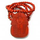 Red Wood Sphynx Pharaoh Egyptian Necklace Pendant WJ50RD