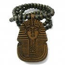 Brown Wood Sphynx Pharaoh Egyptian Necklace Pendant WJ50BN