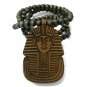 Brown Wood Sphynx Pharaoh Egyptian Necklace Pendant WJ50BN