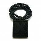 Black Wood Malcolm X Necklace Pendant Power WJ42BK