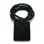 Black Wood Malcolm X Necklace Pendant Power WJ42BK