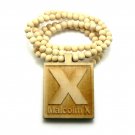 Natual Wood Malcolm X Necklace Pendant Power WJ42NL