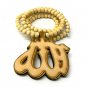 Natural Wood Allah Islam Beaded Necklace Pendant WJ75NL