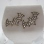 Gold CZ Crystals Batman Dark Knight Stud Earrings