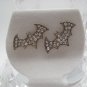 Gold CZ Crystals Batman Dark Knight Stud Earrings