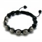 NEW SHAMBALLA INSPIRED SILVER 10MM CZ DIAMOND BALLS BRACELET MACRAME MB12RH