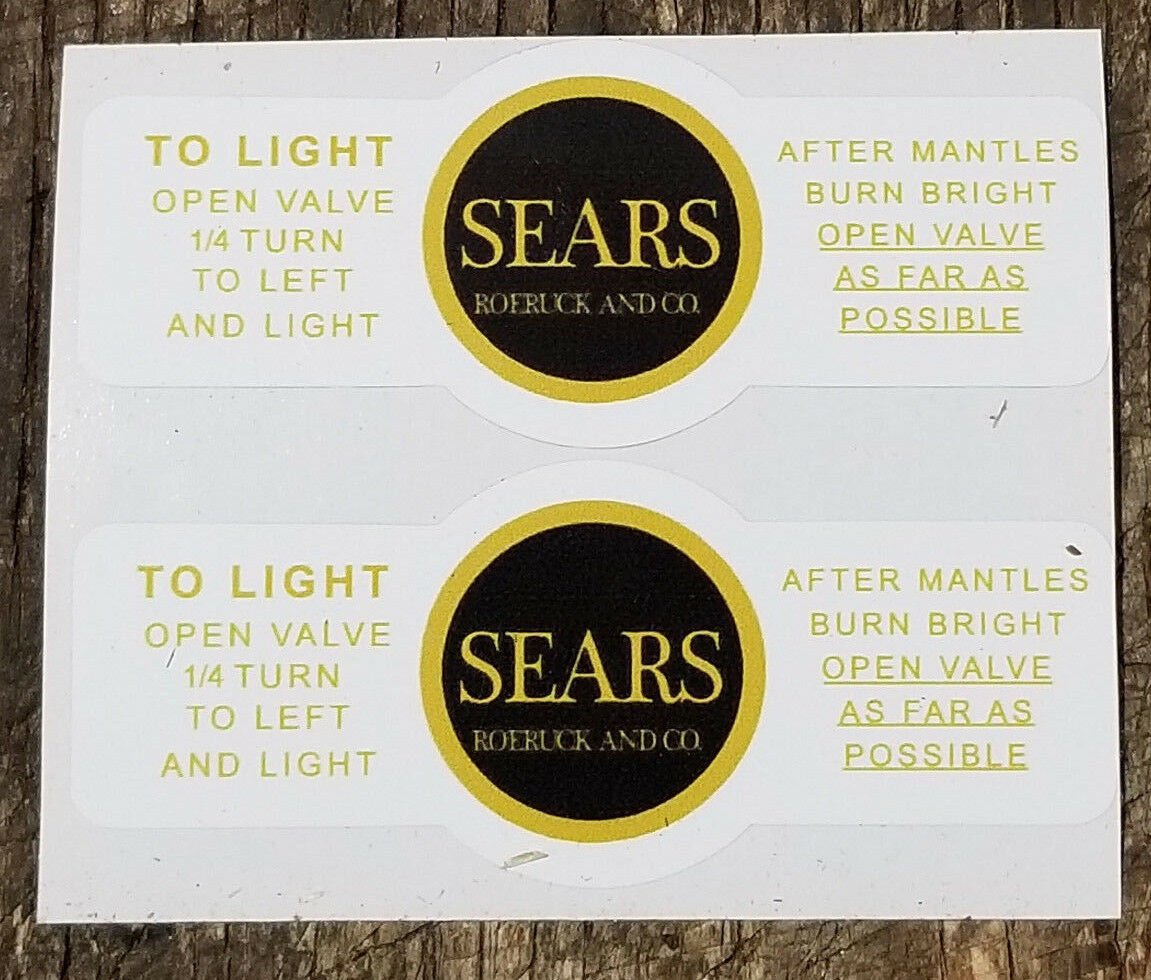 TWO (2) BRAND NEW COLEMAN EARLY SEARS LANTERN YELLOW BLK STICKERS