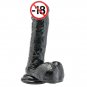Realistic Dildos  7 Inch Dong With Balls Black