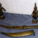 Brass East Indian themed dancers and letter opener