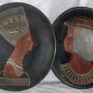 Rare metal plates Nefertiti Cleopatra UAR