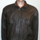 Men Reed Leather Motorcycle Jacket Brown Size 42