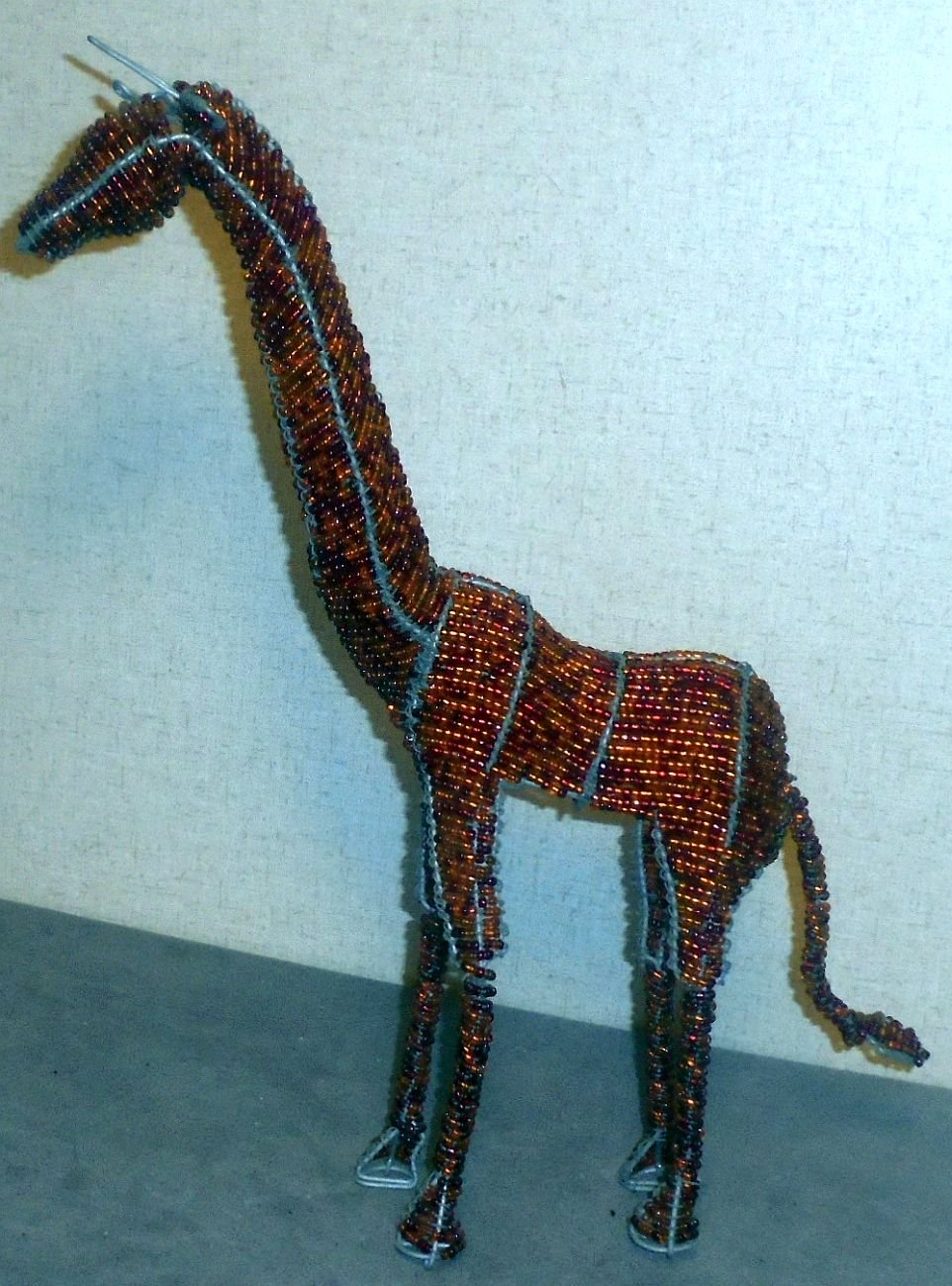 Iron Wire and Beadwork Giraffe figurine Besmo