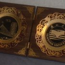 China University Brass and Wood Plaque