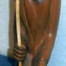 Kneeling Man With Staff Woodcraft Figurine