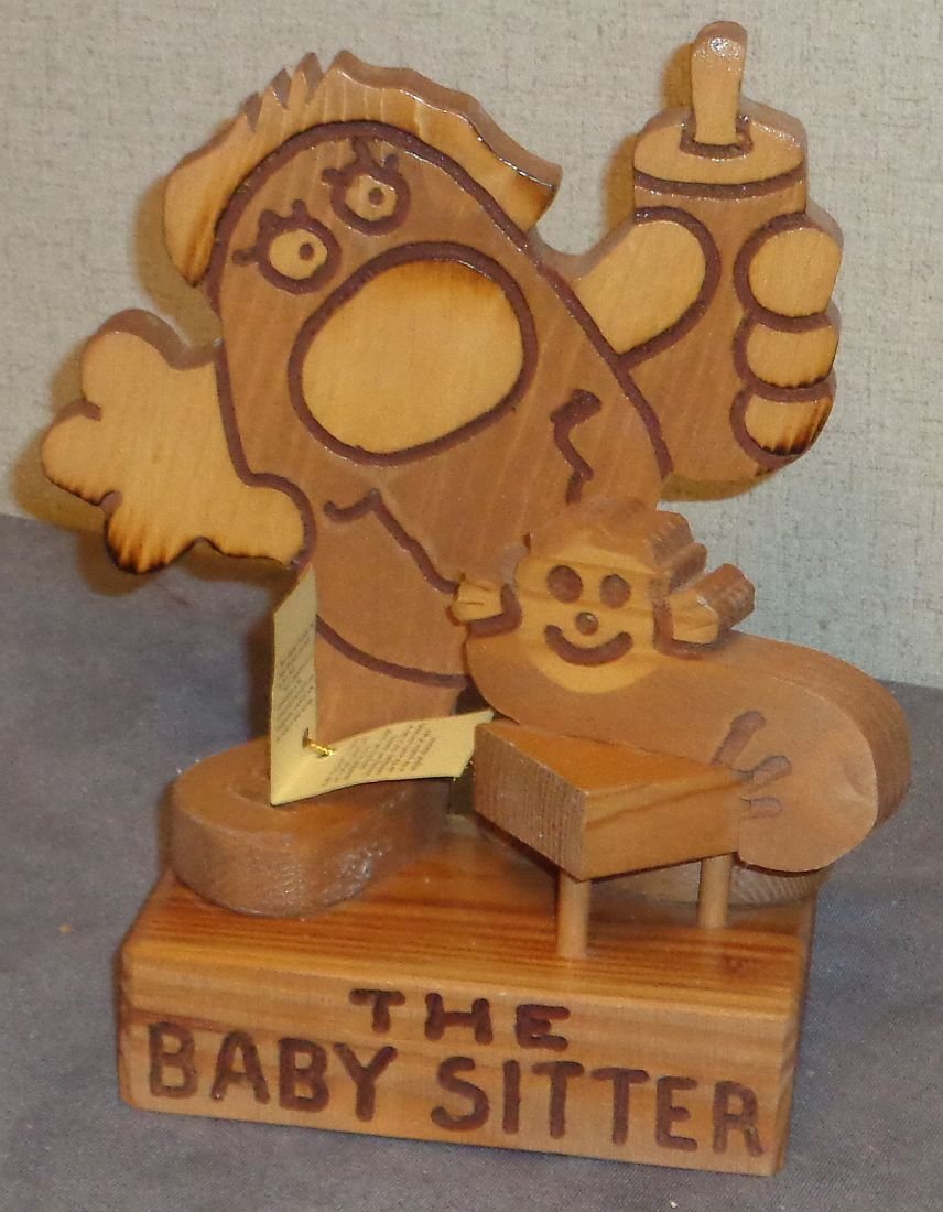 Wood Sculpture The Babysitter Don Mars