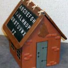 Handcraft Wooden Schoolhouse Design Storage Container