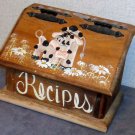 Wood Handcrafted Recipes Container Box