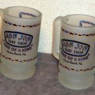 A Brace of Ron Jon Surf Shop Frosted Glass Mugs One Of A Kind