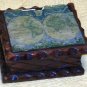 Handmade woodcraft box with map of the World