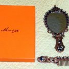 Maniya Metallic Enamel Comb and Mirror Set