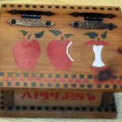 Handcrafted Wood Recipe Box Apples