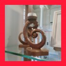 Wooden carving candle holder