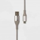 heyday™ 10' Micro-USB to USB-A Round Cable - Cool Gray/Silver