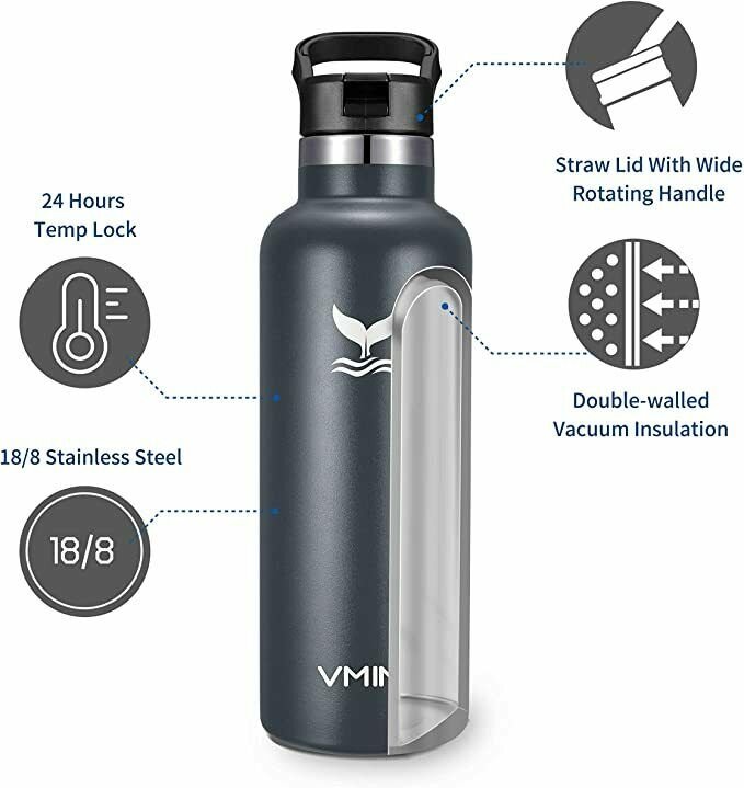 Vmini Water Bottle - Standard Mouth Stainless Steel & Vacuum Insulated Bottle