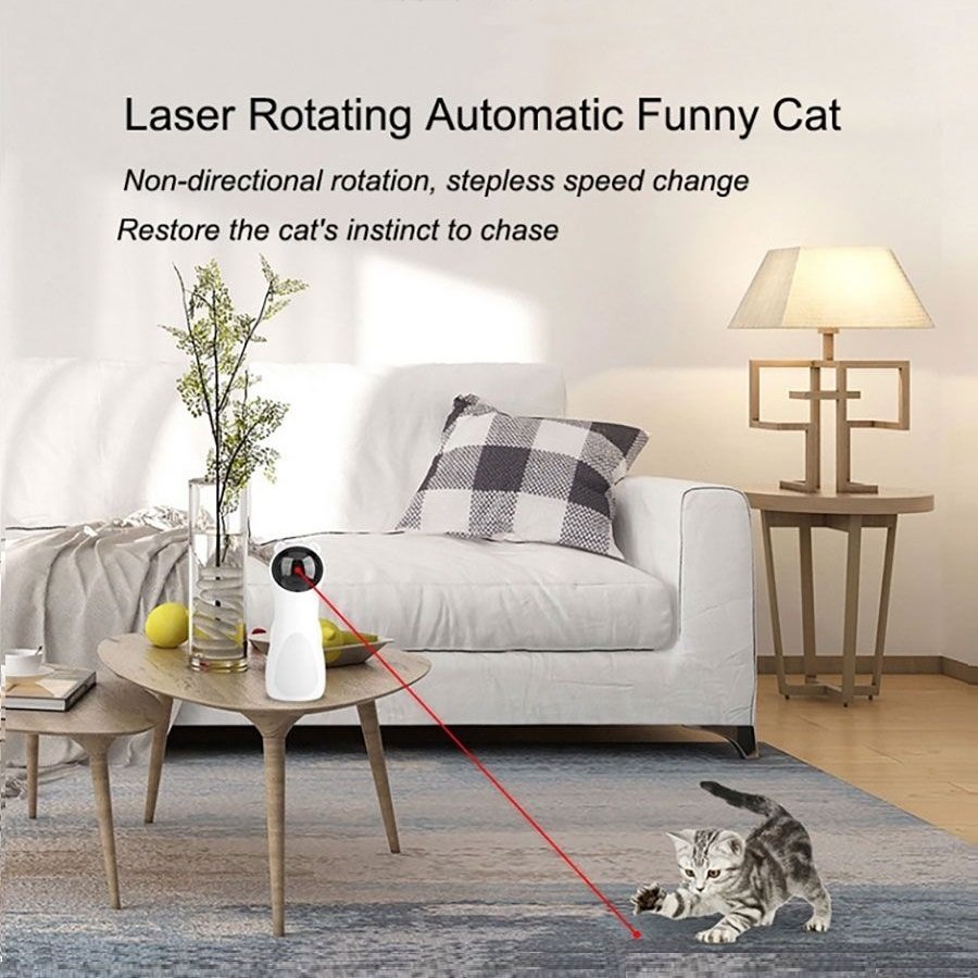 Automatic Interactive Laser Toy For Cats, Kittens - Hands-Free Automatic on/off 15 Mins Timer