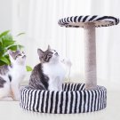 Detachable Cat Climbing Frame Sisal Material Cat Scratching Post Board Pet Bed - Black/White