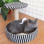 Detachable Cat Climbing Frame Sisal Material Cat Scratching Post Board Pet Bed - Black/White
