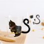 250ml Cute Creative Cat Glass Coffee Tea Milk Water Mug with Cat Tail Handle