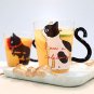 250ml Cute Creative Cat Glass Coffee Tea Milk Water Mug with Cat Tail Handle