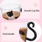 250ml Cute Creative Cat Glass Coffee Tea Milk Water Mug with Cat Tail Handle